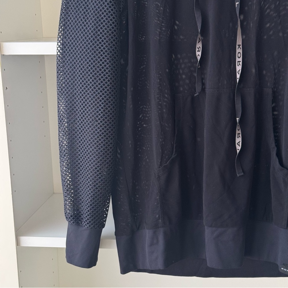 Koral Chi Black Mesh-Sleeve Pullover Hoodie - Picture 6 of 6